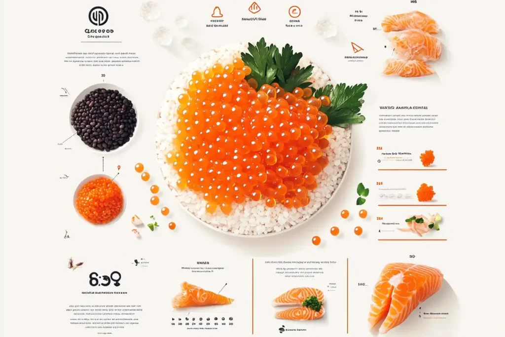 Nutritional infographic highlighting shrimp roe benefits