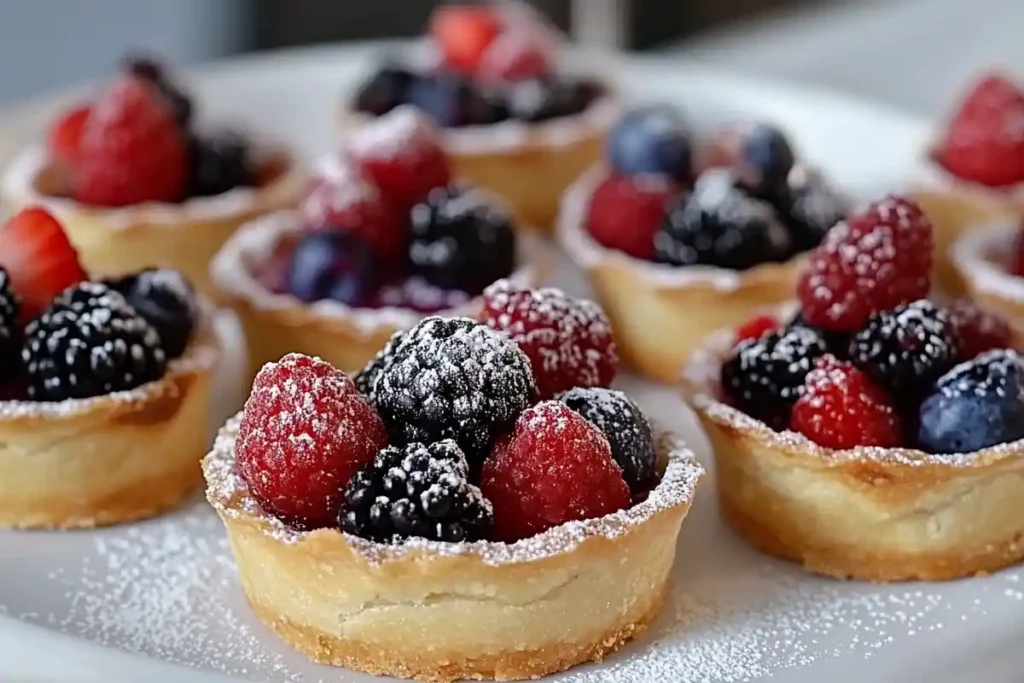 Fruit tarts with a crispy crust made in an air fryer.