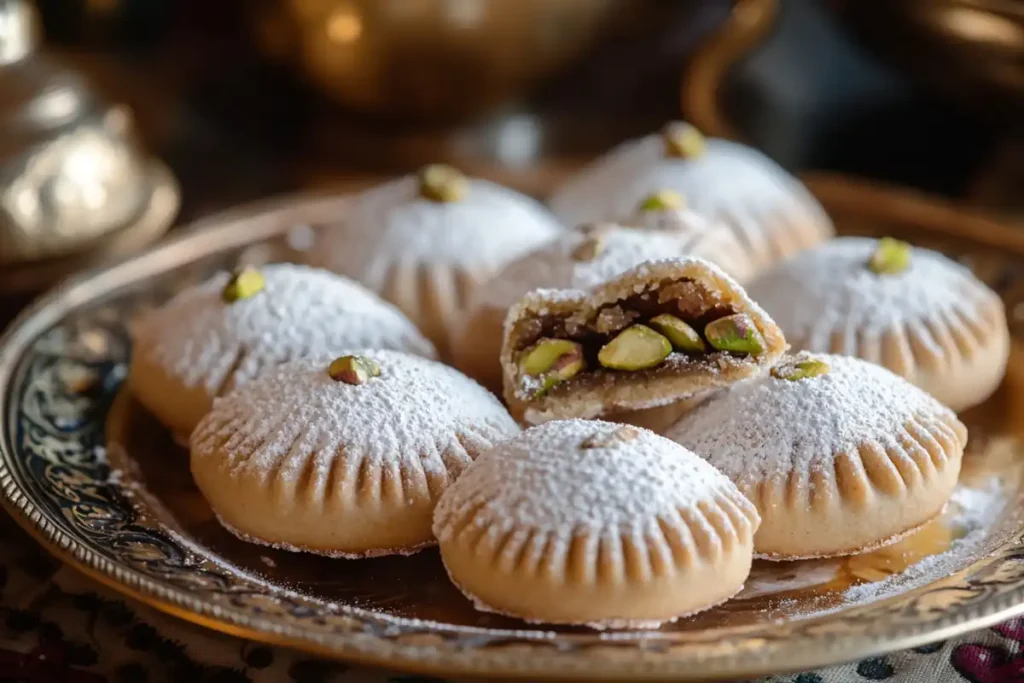 Middle Eastern Ma'amoul cookies filled with date paste.