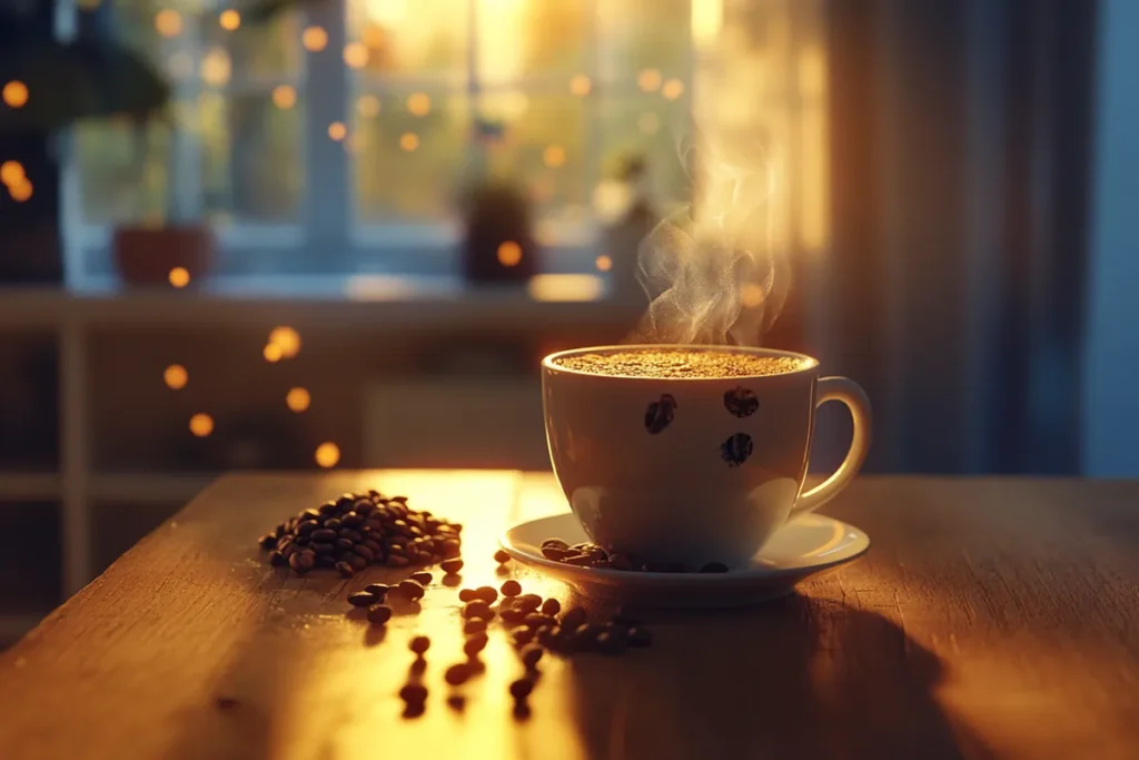 What is the best way to make Javy Coffee? A steaming cup of coffee made with Javy Coffee concentrate, rich in flavor and aroma.