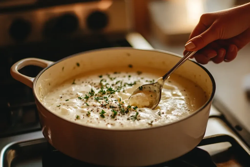 Serving homemade queso blanco with herbs in a cozy kitchen.