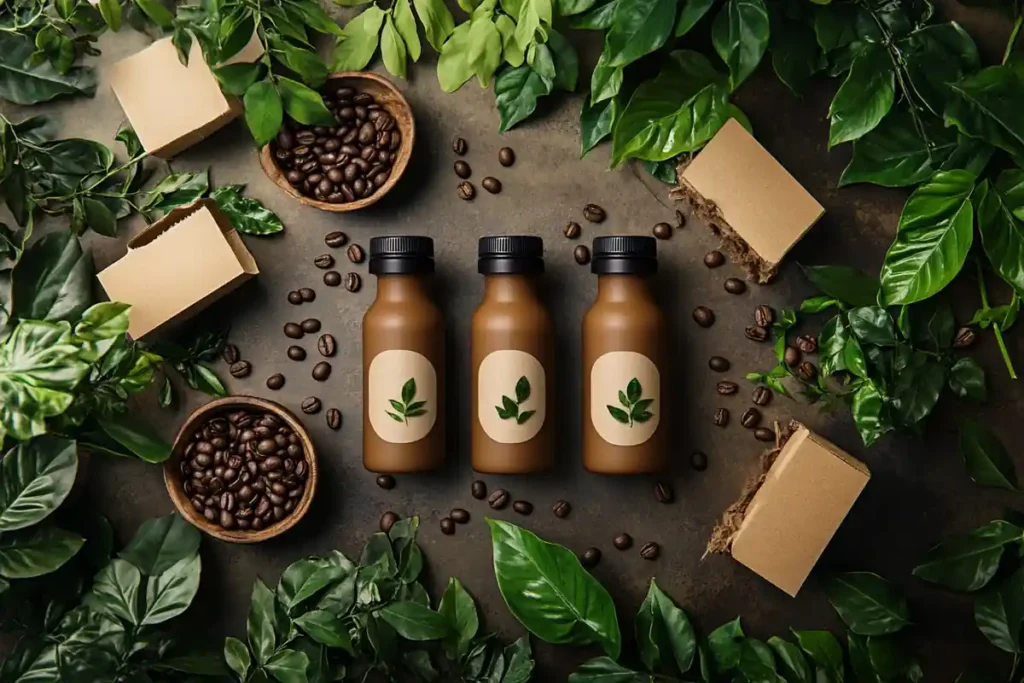 Javy Coffee bottle with eco-friendly packaging.