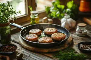 Jimmy Dean Original Sausage Patties on a Wooden Table