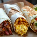 A display of regional burrito variations