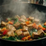 Stir-Frying Tauhu with Vegetables