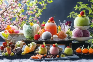 Traditional Japanese ice desserts with vibrant summer vibes