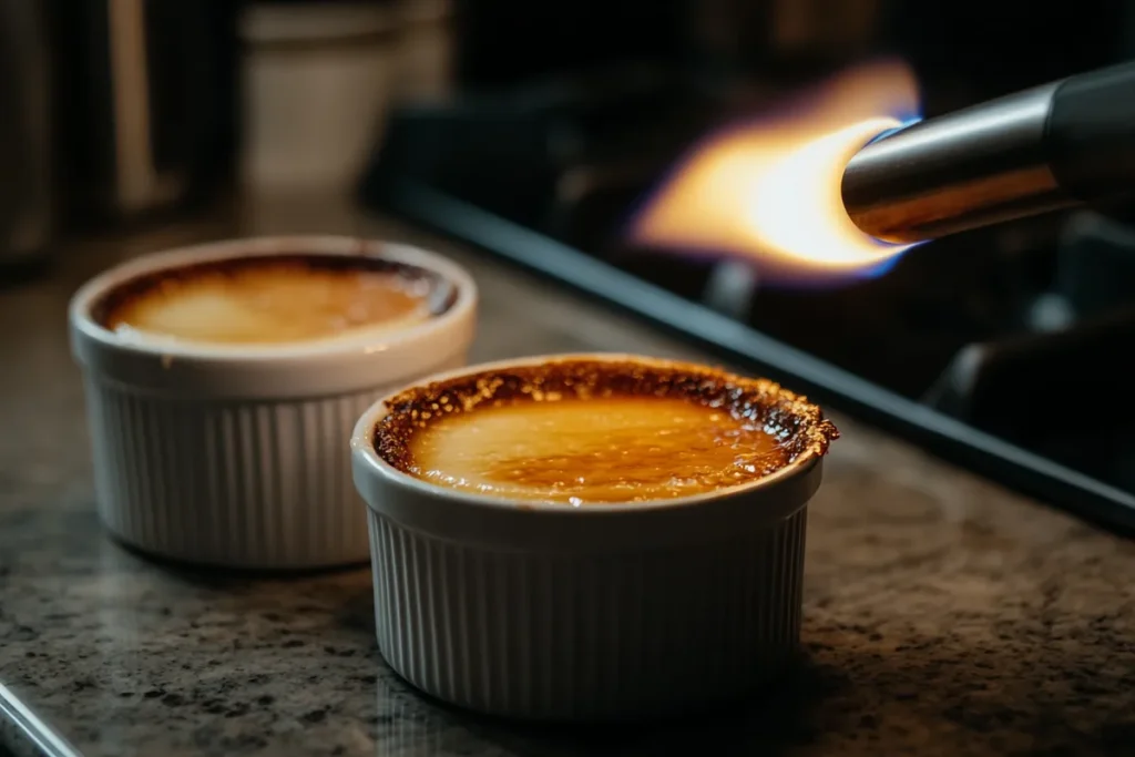 Sous vide crème brûlée with caramelized top